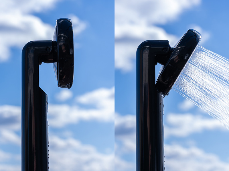  シャワワワーのメインの特徴（シャワーを手元で一時ストップ可）