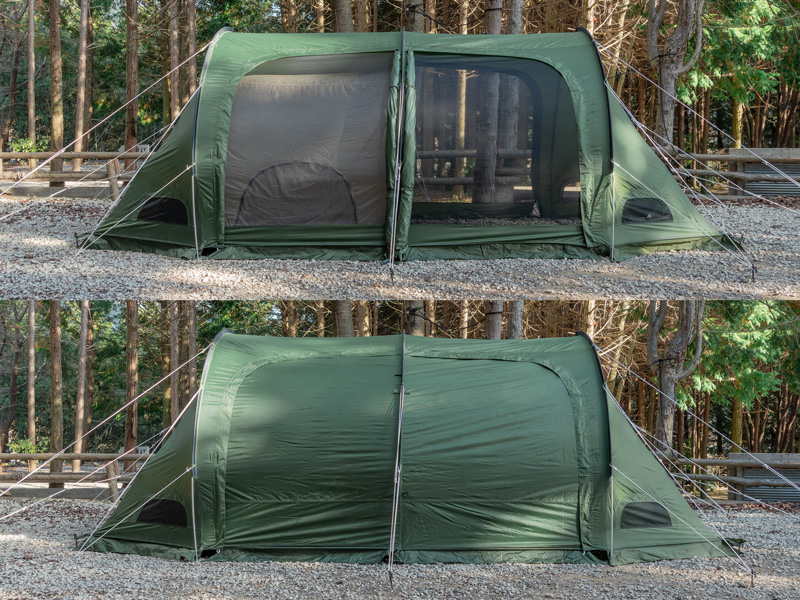  カマボコテント3Sのメインの特徴（夏は涼しく、冬は暖かいオールシーズン仕様）