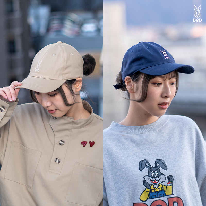 ウサロゴキャップ（ナチュラル/ネイビー/ベージュ/ブラック/オレンジ/ブルー/アイボリー） HT033-BG/BK/OR/BL/IV-S/M