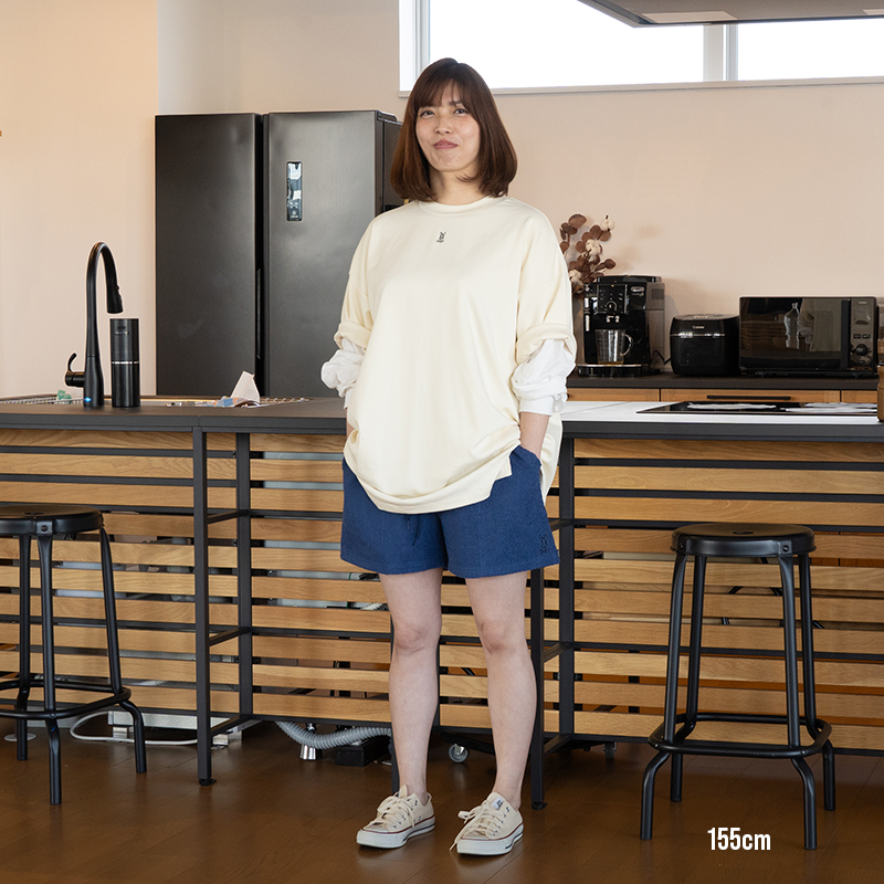 TS162-WH-F ウサロゴチュニック（フリーサイズ）の着用イメージ