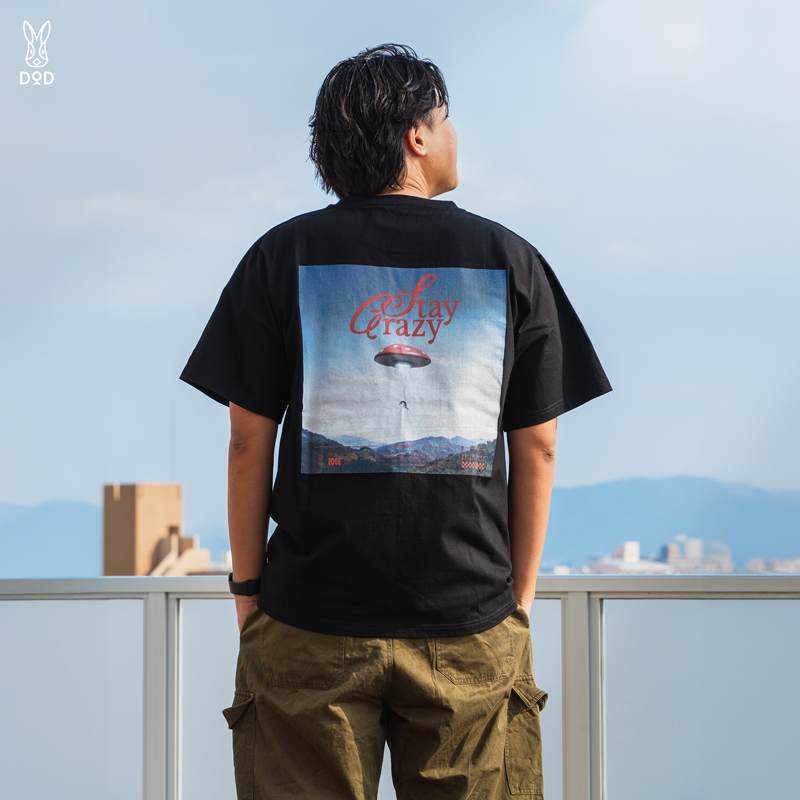 キノコUFOティーM/L/XL（ホワイト/ブラック）TS230-WH/BK-M/L/XL