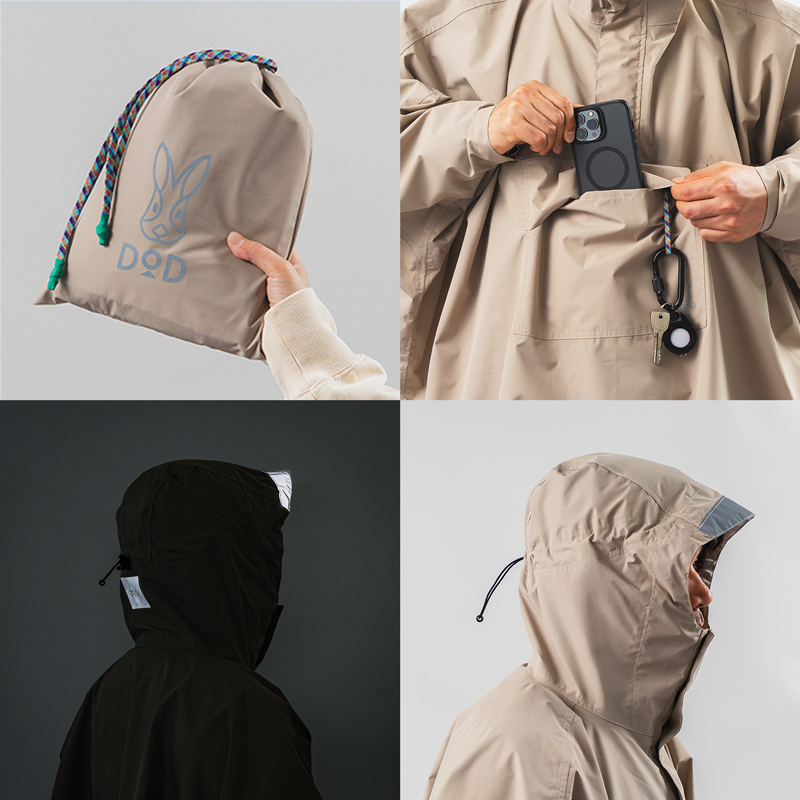  カッパーダ・ポンチョ（フリーサイズ）のメインの特徴（気の利く仕様のあれこれ）