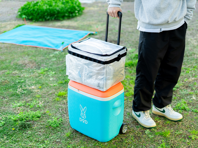  ウサンポクーラー（28）のメインの特徴（荷物も運べるカート機能）