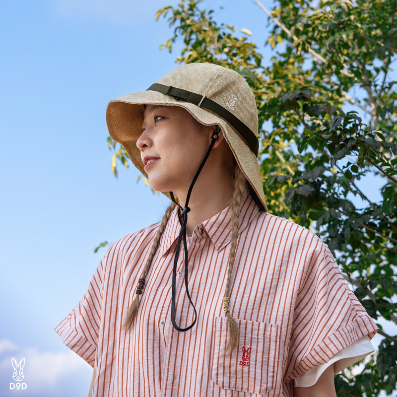 ナツヤスミハット(フリーサイズ)（ベージュ/ブラック）HT270-BG/BK-F