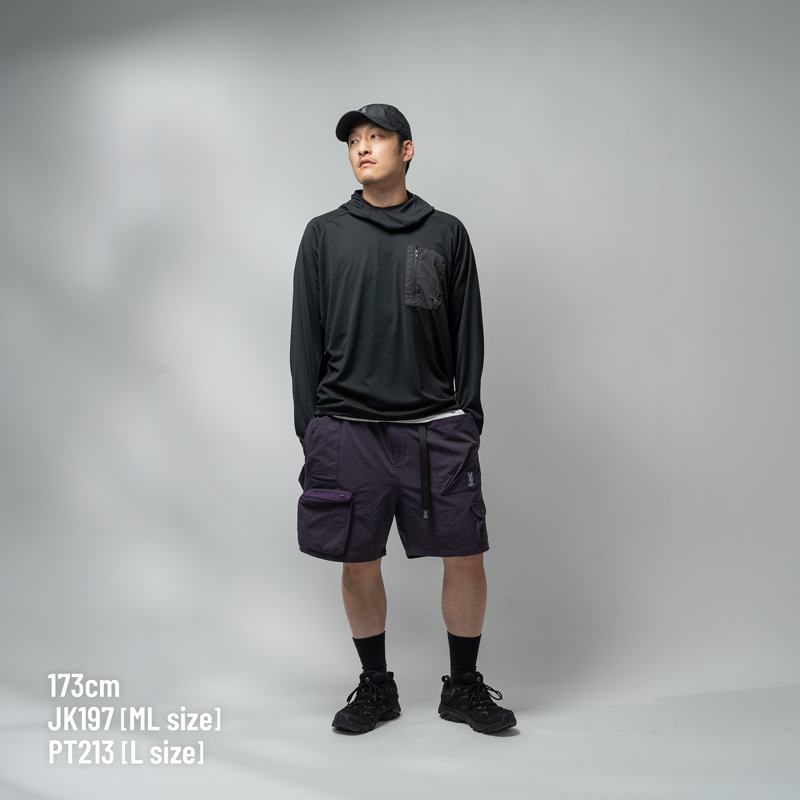 JK197-IV-ML ツリフーディML/LXLの着用イメージ