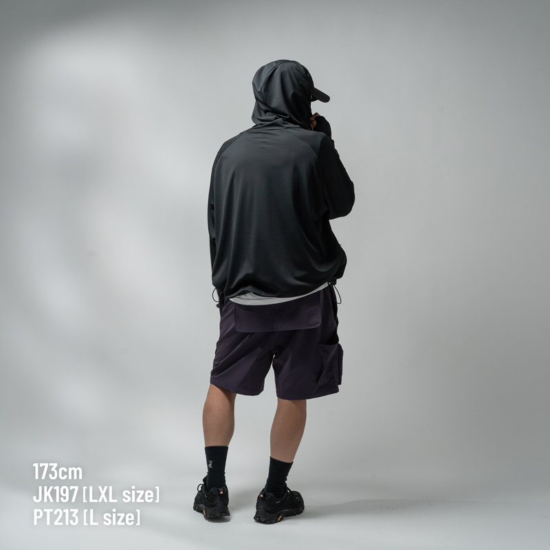 JK197-IV-ML ツリフーディML/LXLの着用イメージ