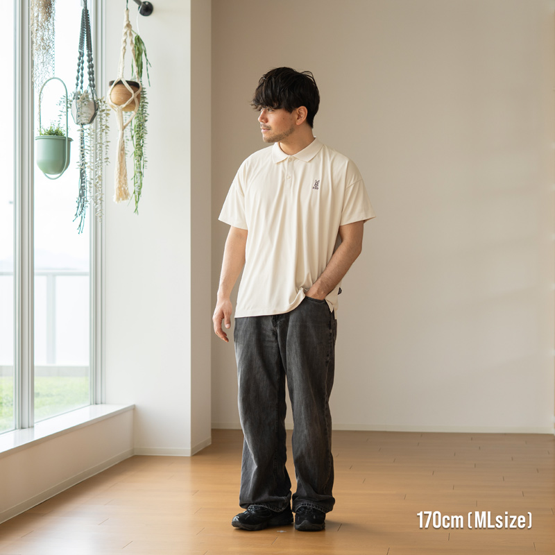 SR232-WH-ML ウサロゴポロML/LXLの着用イメージ