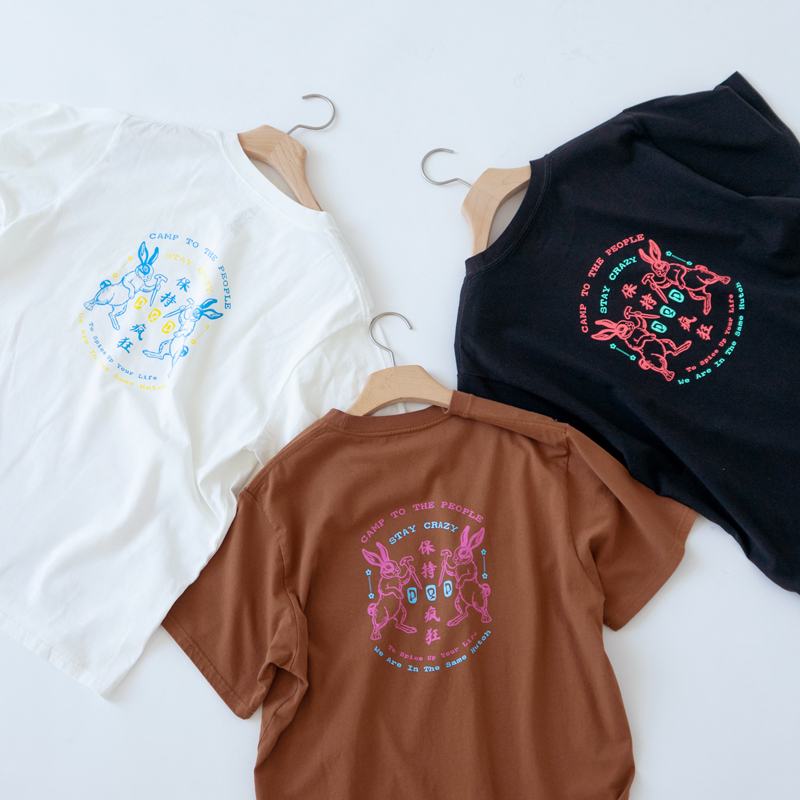  天兎ペグTEE M/L/XLの特徴（背中可愛中華的兎装飾印刷）