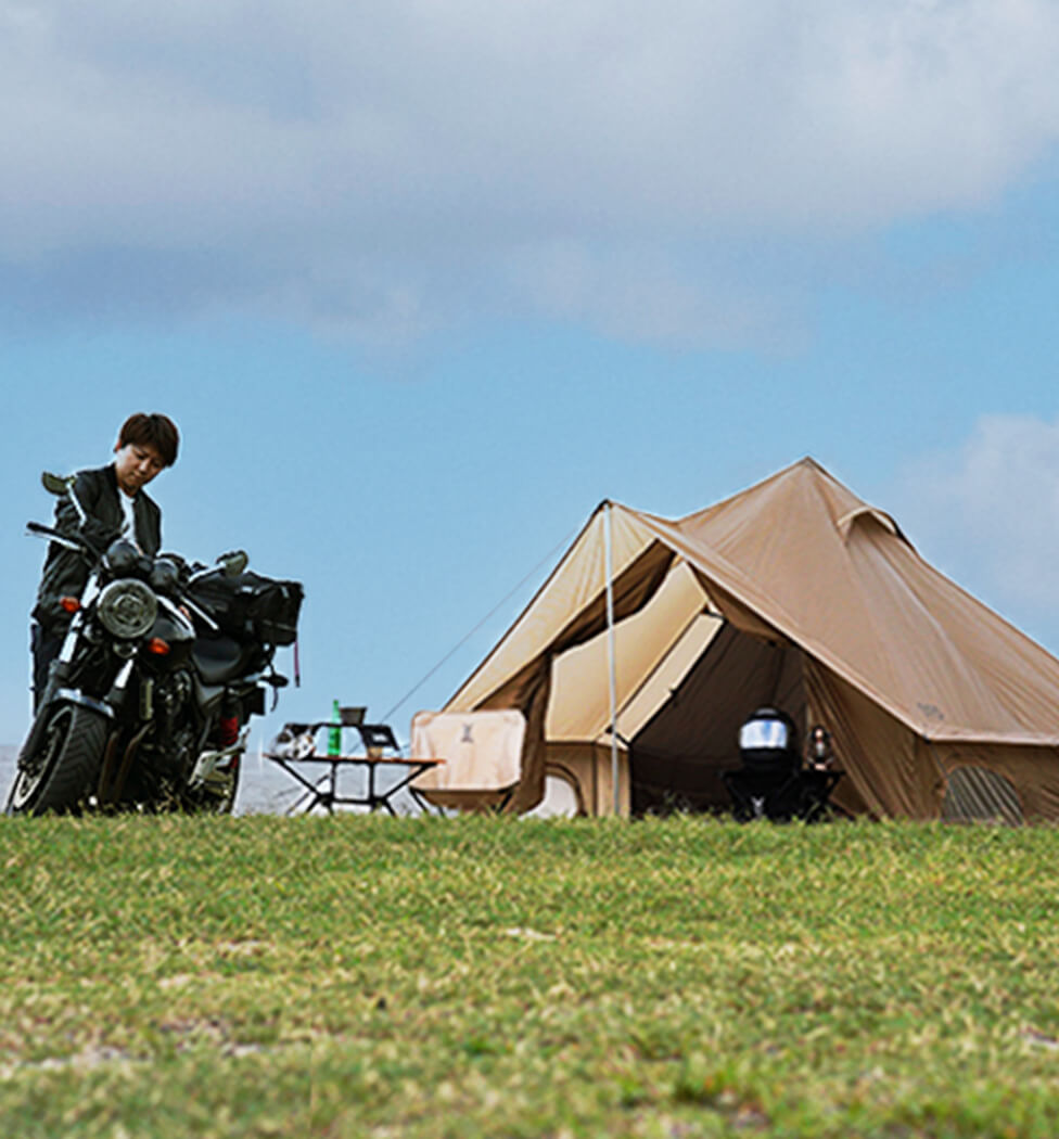 バイクキャンプコーディネート画像