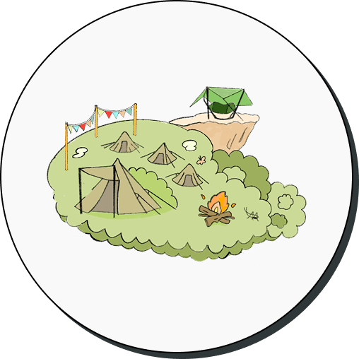DODフェスタ「宿泊キャンプ」のイラスト
