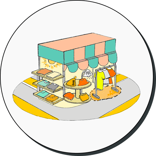DODフェスタ「服屋さん」のイラスト