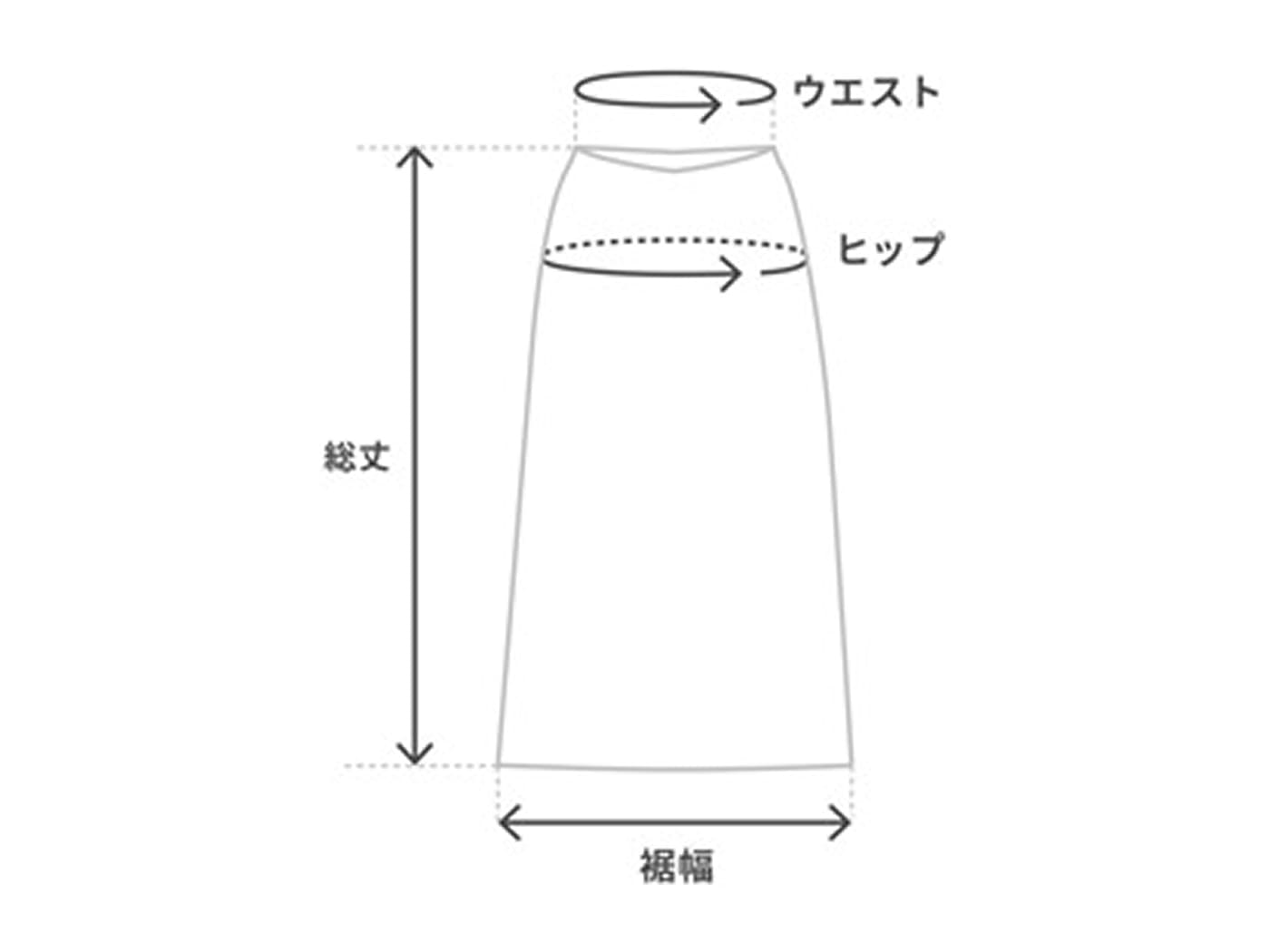 スカートのサイズ表記
