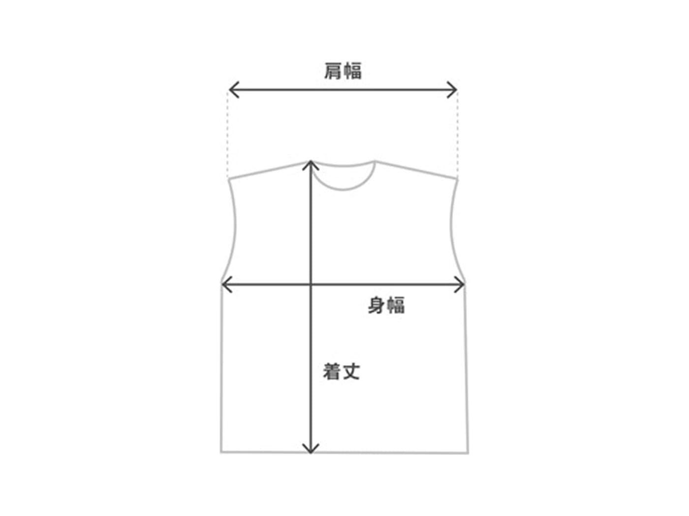 ノースリーブのサイズ表記